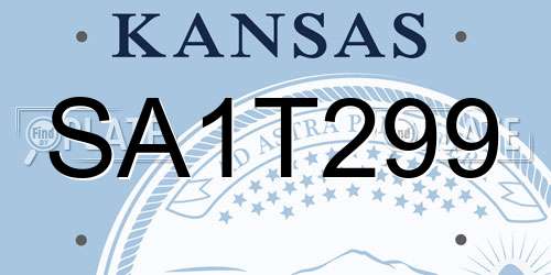 SA1T299 Kansas License Plate
