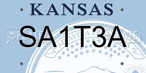 SA1T3A Kansas License Plate