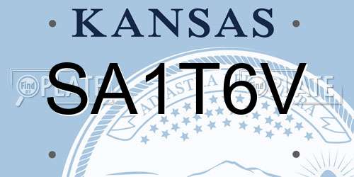 SA1T6V Kansas License Plate