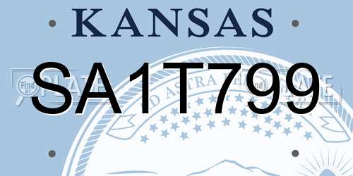 SA1T799 Kansas License Plate