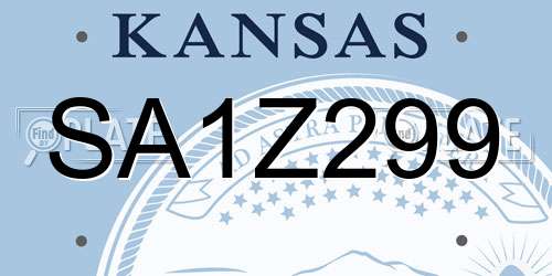 SA1Z299 Kansas License Plate