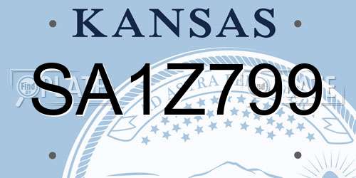 SA1Z799 Kansas License Plate