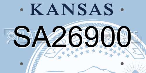 SA26900 Kansas License Plate