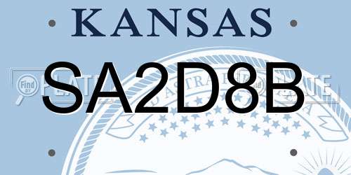 SA2D8B Kansas License Plate