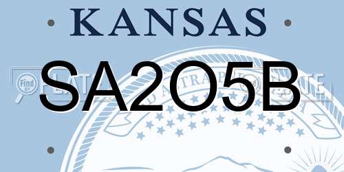 SA2O5B Kansas License Plate