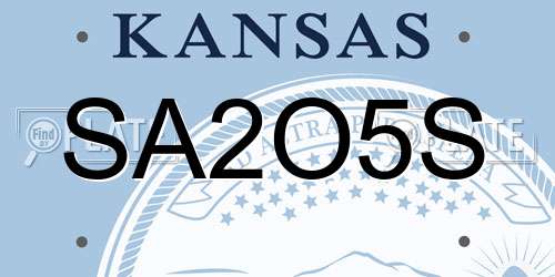 SA2O5S Kansas License Plate