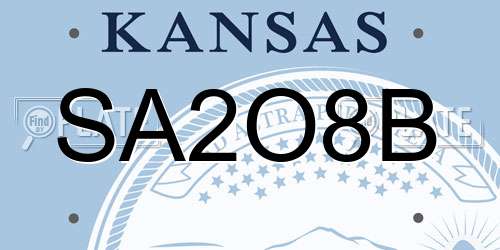 SA2O8B Kansas License Plate
