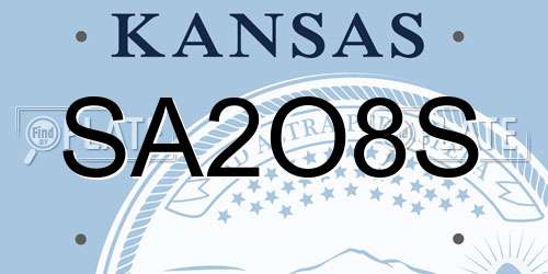 SA2O8S Kansas License Plate