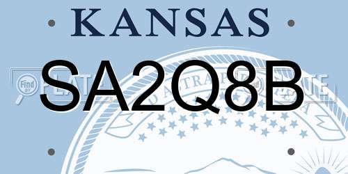 SA2Q8B Kansas License Plate