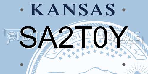 SA2T0Y Kansas License Plate