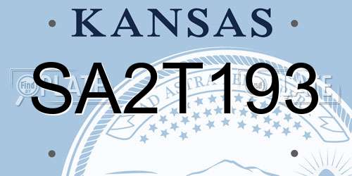 SA2T193 Kansas License Plate