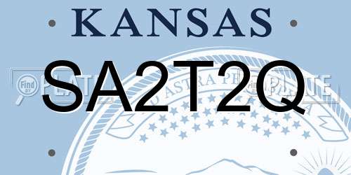 SA2T2Q Kansas License Plate