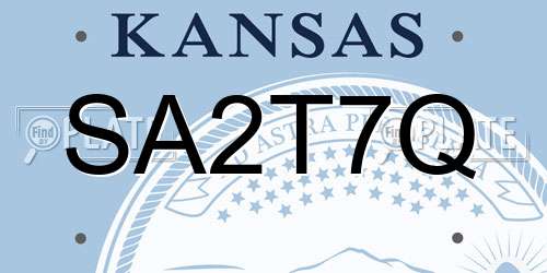 SA2T7Q Kansas License Plate