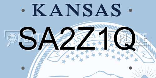 SA2Z1Q Kansas License Plate