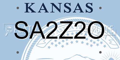 SA2Z2O Kansas License Plate