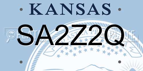 SA2Z2Q Kansas License Plate