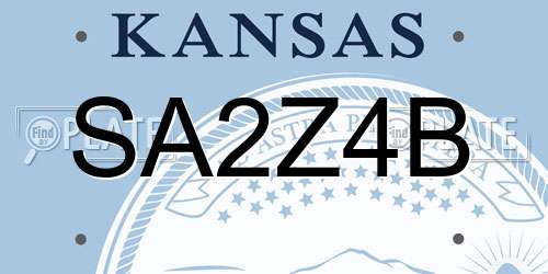 SA2Z4B Kansas License Plate
