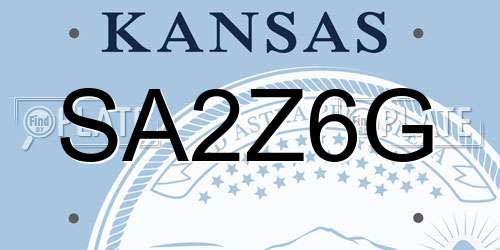 SA2Z6G Kansas License Plate