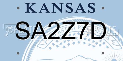 SA2Z7D Kansas License Plate