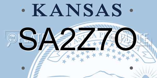 SA2Z7O Kansas License Plate