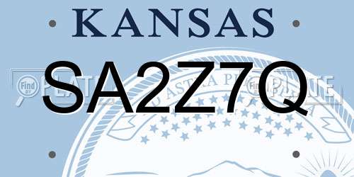 SA2Z7Q Kansas License Plate
