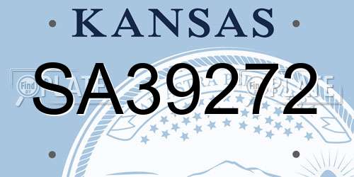 SA39272 Kansas License Plate