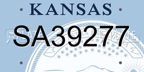 SA39277 Kansas License Plate