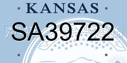 SA39722 Kansas License Plate