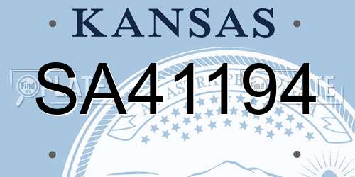 SA41194 Kansas License Plate