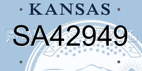 SA42949 Kansas License Plate