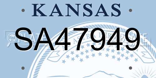 SA47949 Kansas License Plate