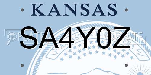 SA4Y0Z Kansas License Plate