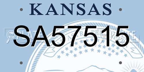 SA57515 Kansas License Plate