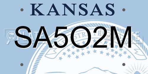 SA5O2M Kansas License Plate