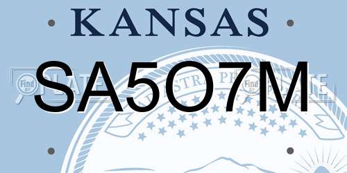 SA5O7M Kansas License Plate