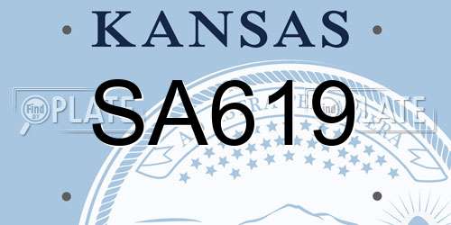 SA619 Kansas License Plate