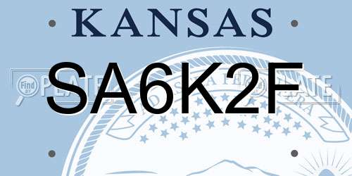 SA6K2F Kansas License Plate