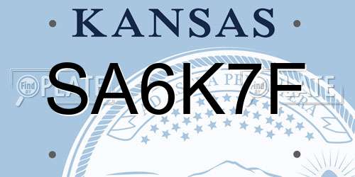 SA6K7F Kansas License Plate