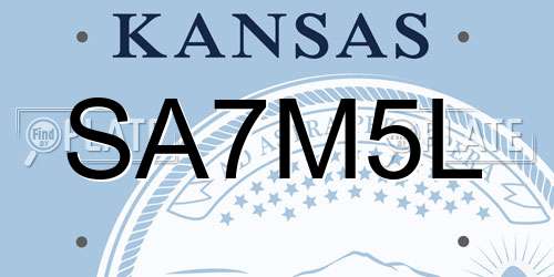 SA7M5L Kansas License Plate