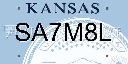 SA7M8L Kansas License Plate