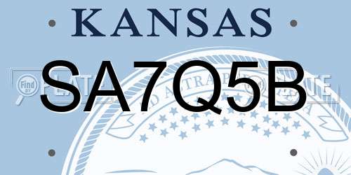 SA7Q5B Kansas License Plate