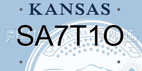 SA7T1O Kansas License Plate