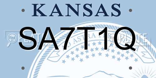SA7T1Q Kansas License Plate