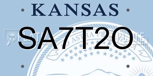 SA7T2O Kansas License Plate