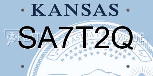 SA7T2Q Kansas License Plate