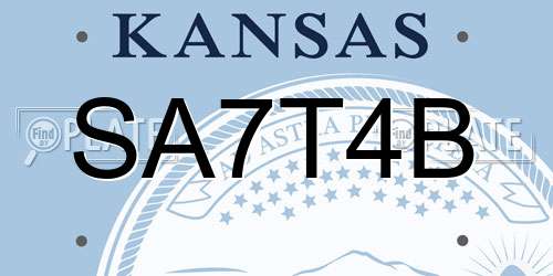 SA7T4B Kansas License Plate