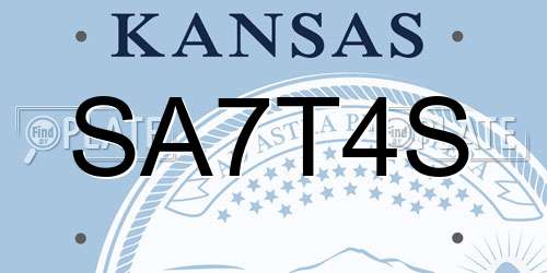 SA7T4S Kansas License Plate