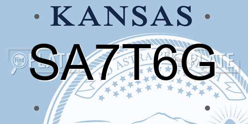 SA7T6G Kansas License Plate