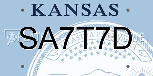 SA7T7D Kansas License Plate