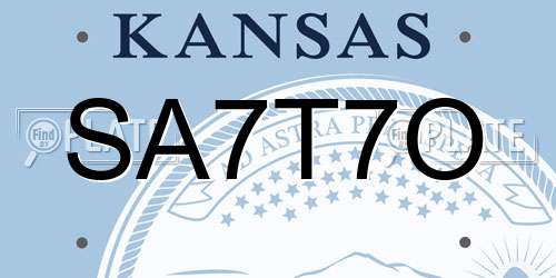 SA7T7O Kansas License Plate